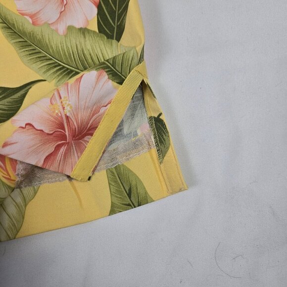 Tommy Bahama Size 6 Yellow Floral Print Skirt Side Vents Hidden Back Zipper - Picture 6 of 10
